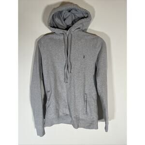 All Saints Hoodie Men's XS Raven Oth pullover Cotton‎ Gray heather Drawstring